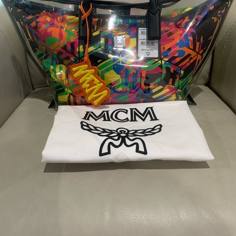 MCM Portuna Shopper Colorful Graphic Tote